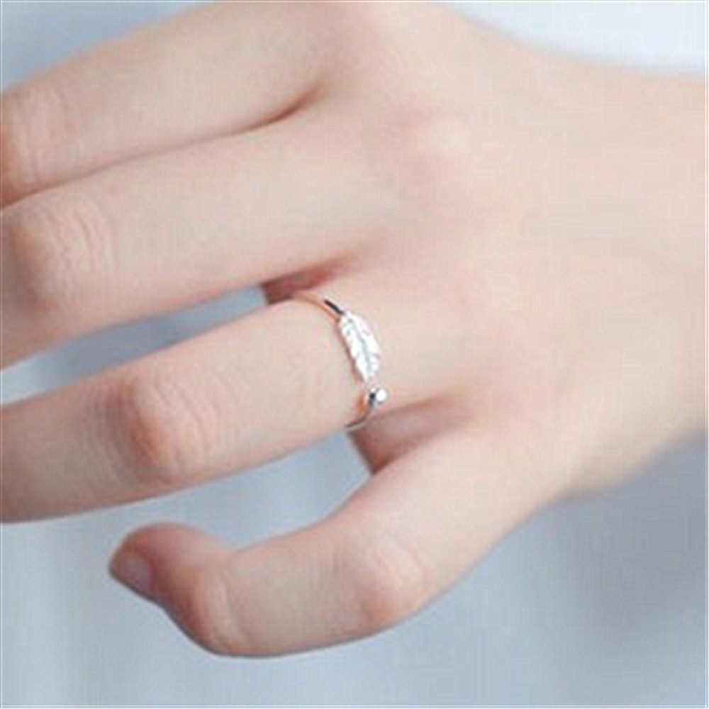 Nhẫn nữ hở freesize,hợp với mọi kích cỡ ngón tay,bạc Ý s925 lá rừng J1936- AROCH Jewelry