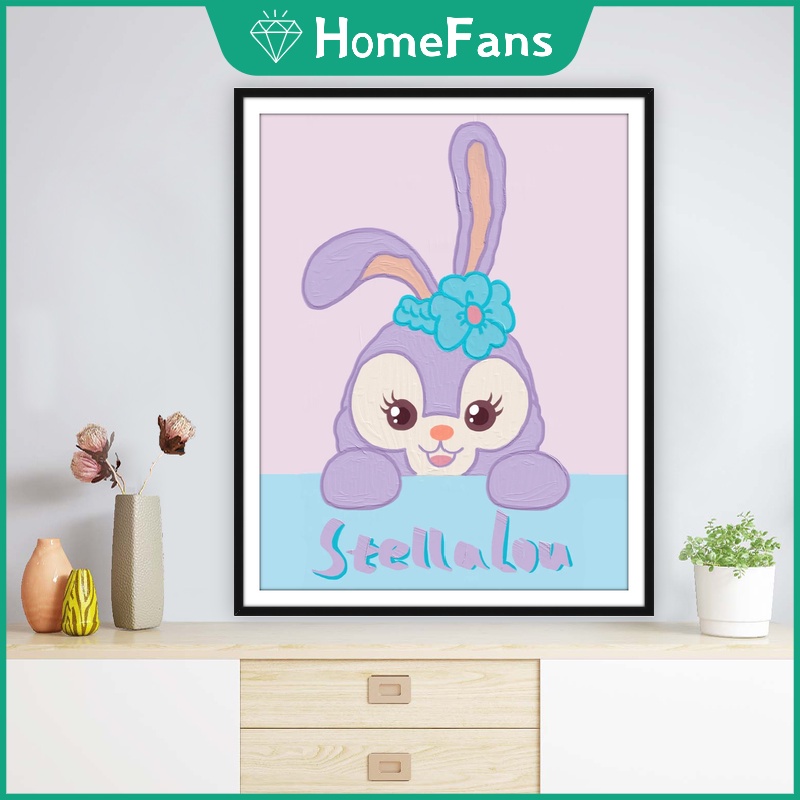 DISNEY Bộ Tranh Đính Đá 5D Tự Làm Hình Vịt Donald/StellaLou 30x40cm/40x50cm Trang Trí Nhà Cửa