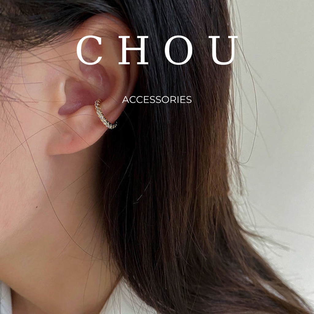 Set 3 Khuyên Kẹp Vành Tai Đính Đá | CHOU ACCESSORIES |