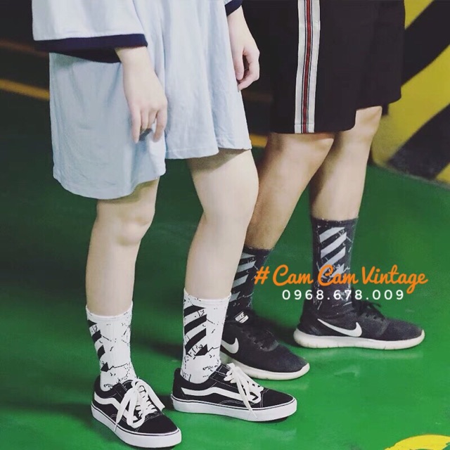 TẤT VỚ UNISEX NAM NỮ CỔ CAO CÁ MẬP , 1997 , OFF WHITE