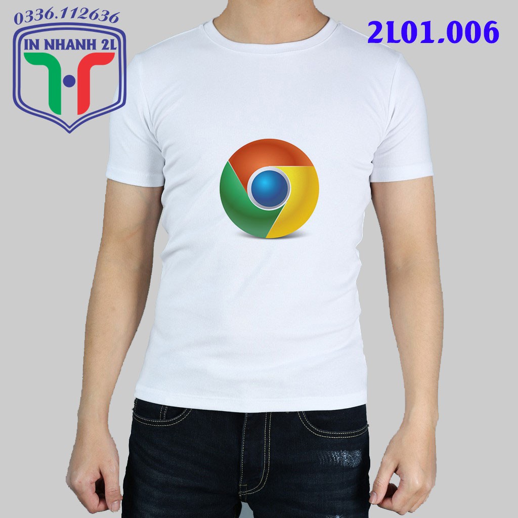 Áo thun Nam Nữ in hình theo yêu cầu Logo Google Chrome - 2L01.006