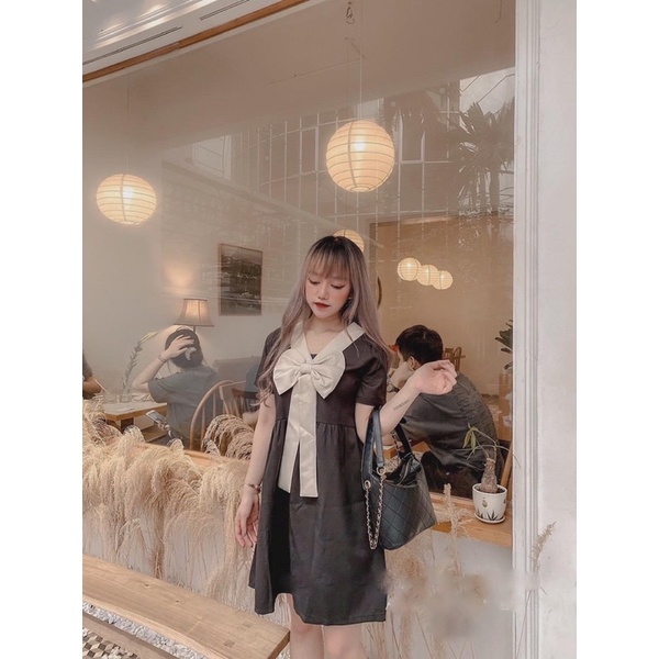 [Siêu sale]Váy bầu đầm bầu  nơ ngực ☘️chất lụa Hàn mát mềm mịnthiết kế sang chảnh