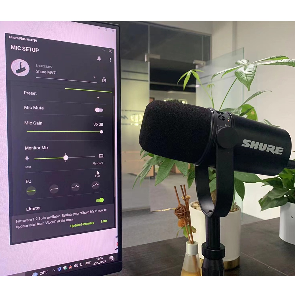 Shure Micrô Ghi Âm Cổng usb mv7