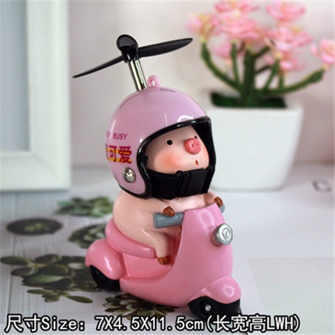 Chú Heo Đội Mũ Bảo Hiểm Dễ Thương Sáng Tạo Cao Cấp Trang Trí Xe Hơi Hoạt Hình
