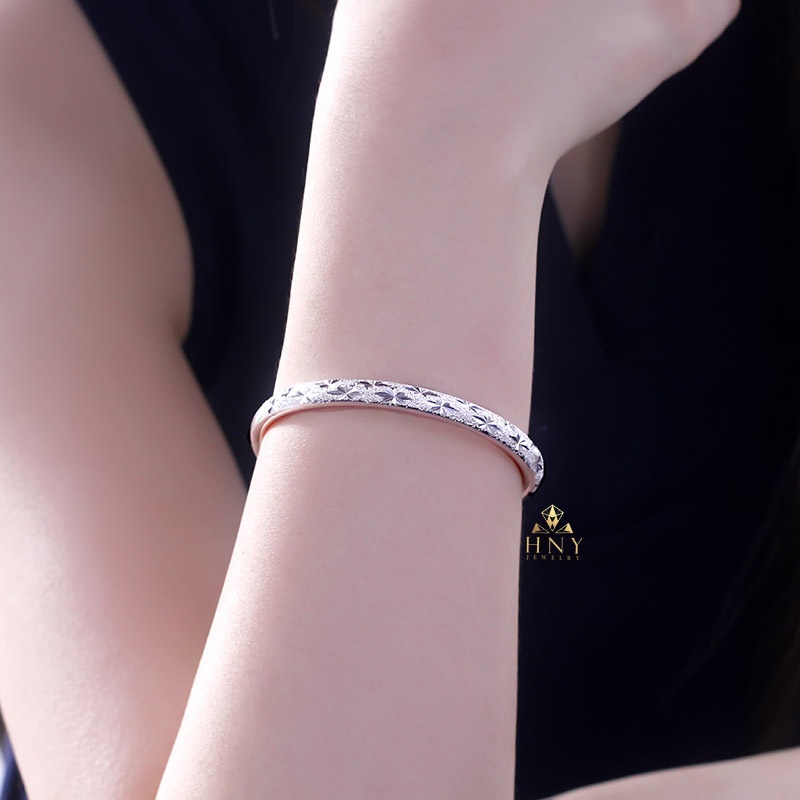 Lắc tay bạc s925, vòng tay bạc kiểu basic nam nữ phong cách Hàn HNY Jewelery