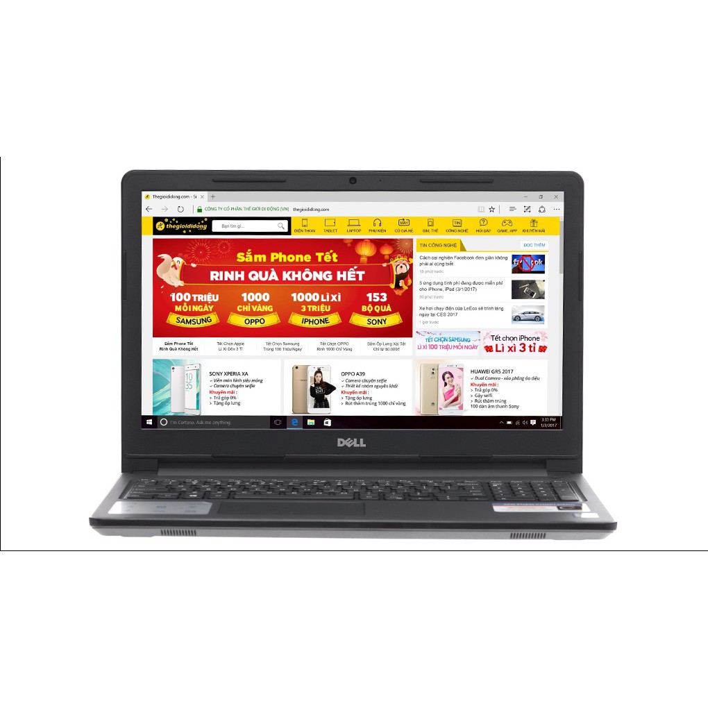 Máy tính xách tay mới 100% Full hộp DELL inslirion 3567 i3-6006U / 4GB / 1TB / 15.6 inch / Black khuyến mại túi và chuột | BigBuy360 - bigbuy360.vn