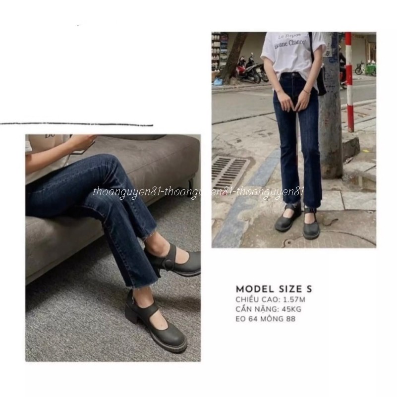 Quần bò jean ống rộng, quần jeans nữ ống đứng cạp cao co dãn phong cách Hàn Quốc