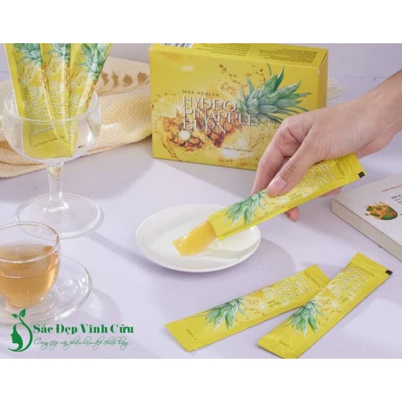 thạch dứa Anh là Hydro Pinapple Burn, được sản xuất bởi công ty Matxi Corp nhập khẩu từ Hàn Quốc