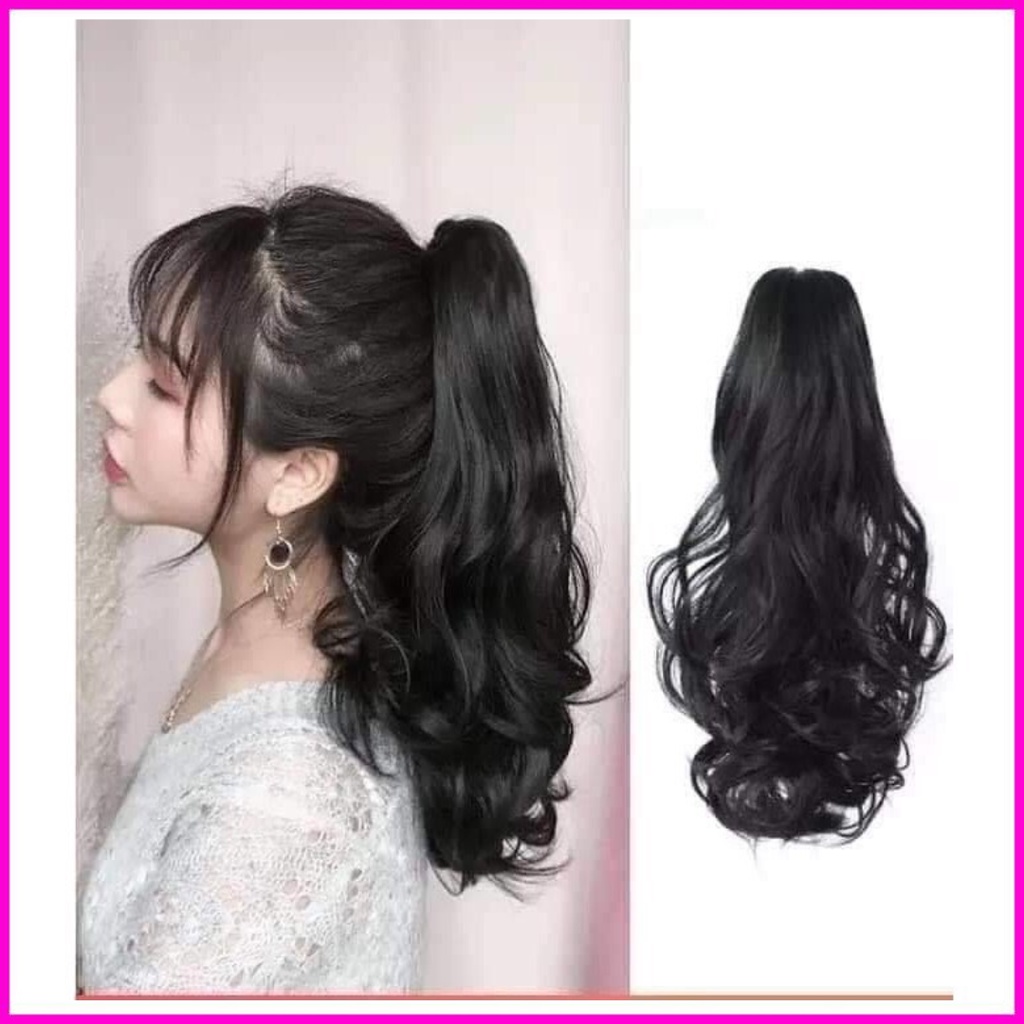 Tóc giả nữ ❤️FREESHIP❤️ Tóc giả ngoạm xoăn 40cm