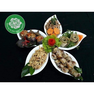 Set 5 đĩa thuyền hoa gốm sứ Bát Tràng