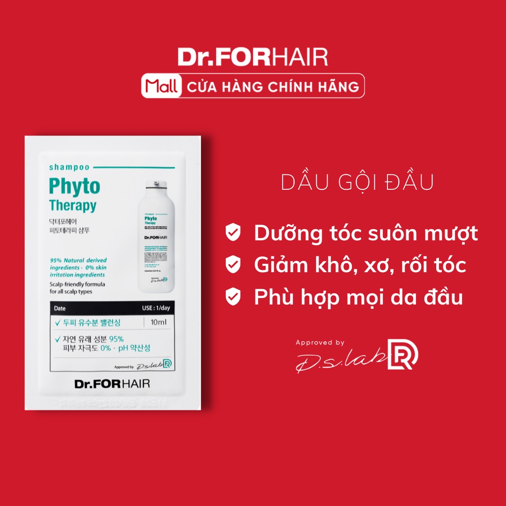 Dầu Gội Dr.FORHAIR Phục Hồi Tóc Hư Tổn, Dưỡng Tóc Chăc Khỏe Dr For Hair Phyto Therapy 50ml/5 gói