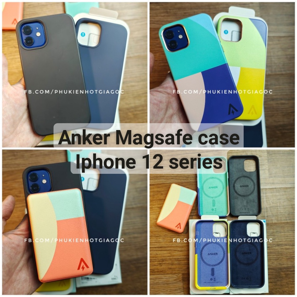 Ốp lưng Anker Magnetic từ tính case Silicon mềm mịn / Ốp da lót vải IP 12 Pro max / 12 Pro / 12 Mini từ tính