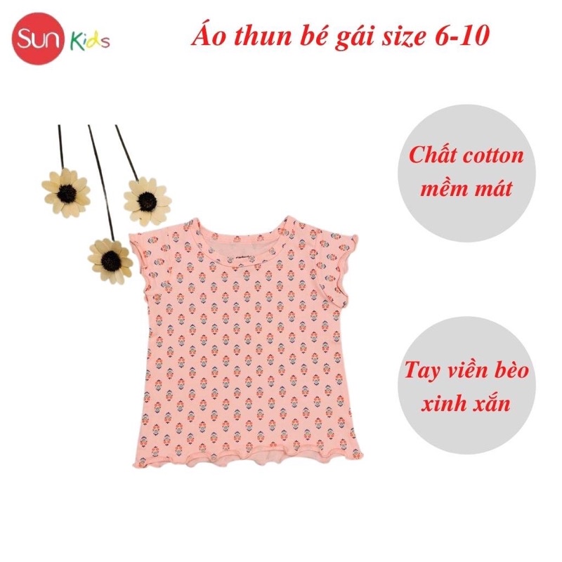 Áo thun cho bé gái, áo phông bé gái chất cotton mềm mát, size 6 - 10 tuổi - SUNKIDS1