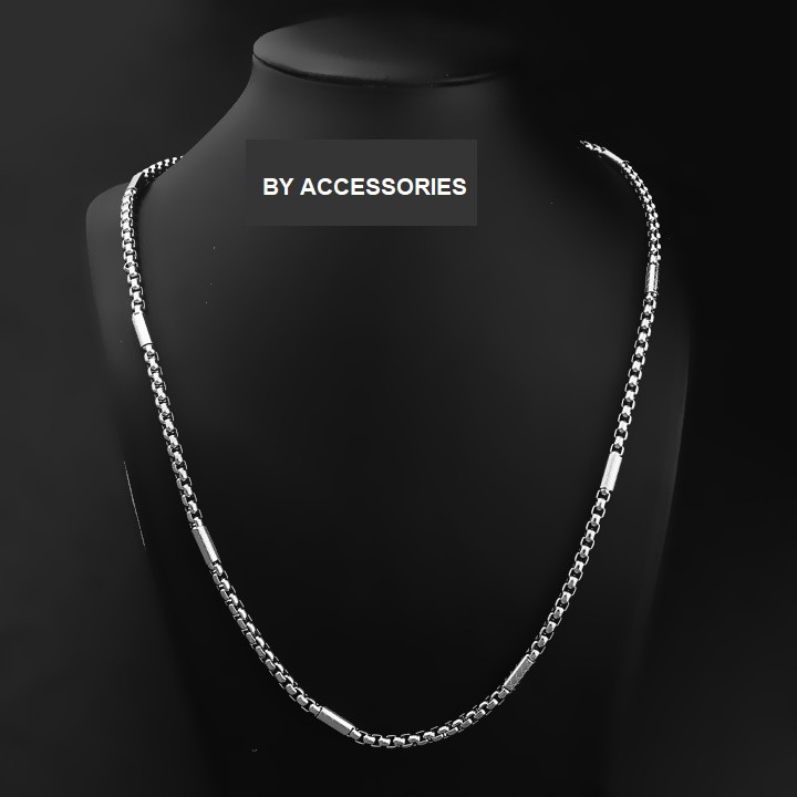 Dây chuyền titan nam xích 4mm bọc khoanh họa tiết MNI190201 không gỉ