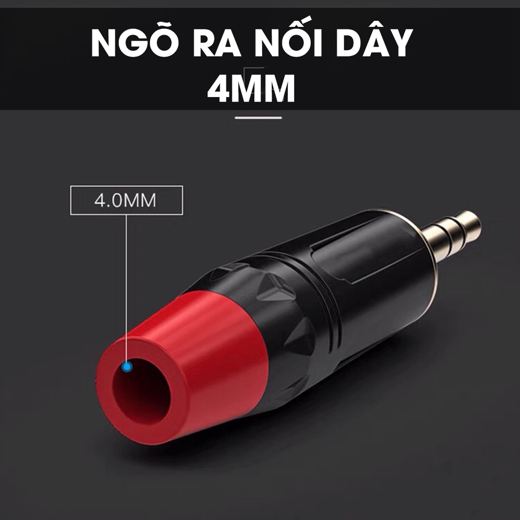 Jack 3 li 3.5mm 3 ngấn kết nối âm thanh, Micro đa năng, tiện lợi, chất liệu đồng nguyên chất - Sunrise music
