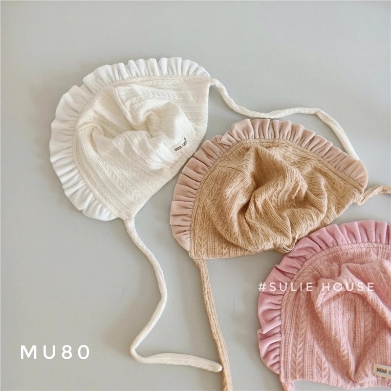 Mũ len buộc dây cô gái hà lan - MU80