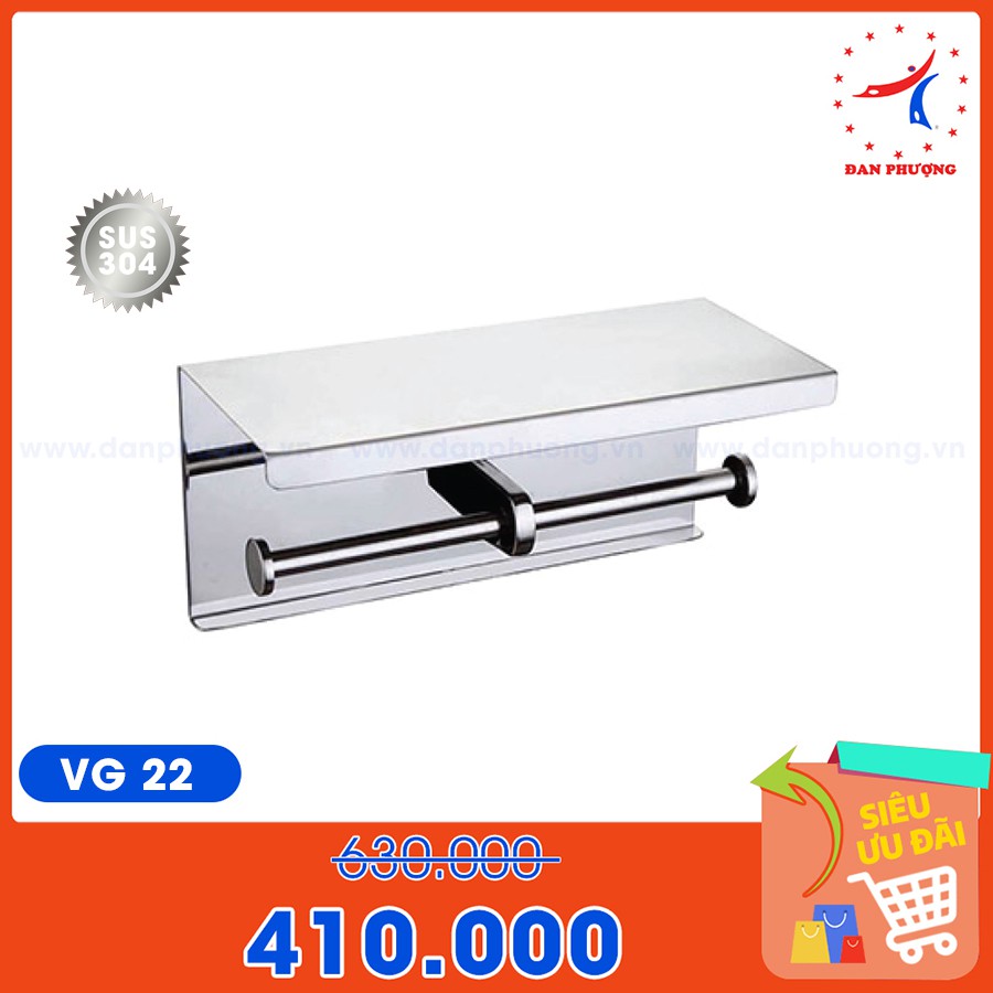 Lô giấy vệ sinh inox 304 cao cấp - VG22