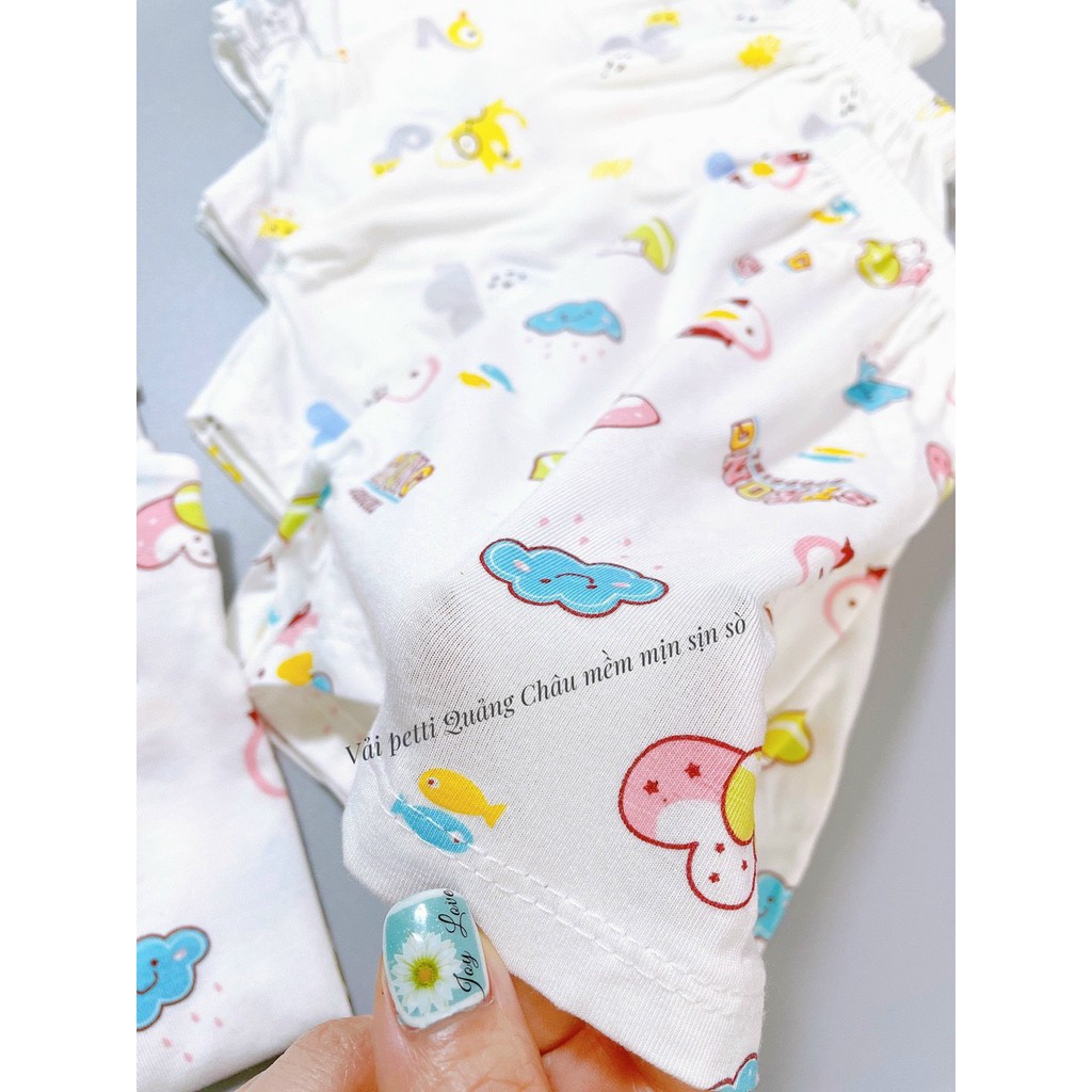 Bộ Cộc Tay Thun Lạnh Nền Trắng Hoạ Tiết LeeLeeKids Cho Bé Yêu 5-13kg Túi Zip