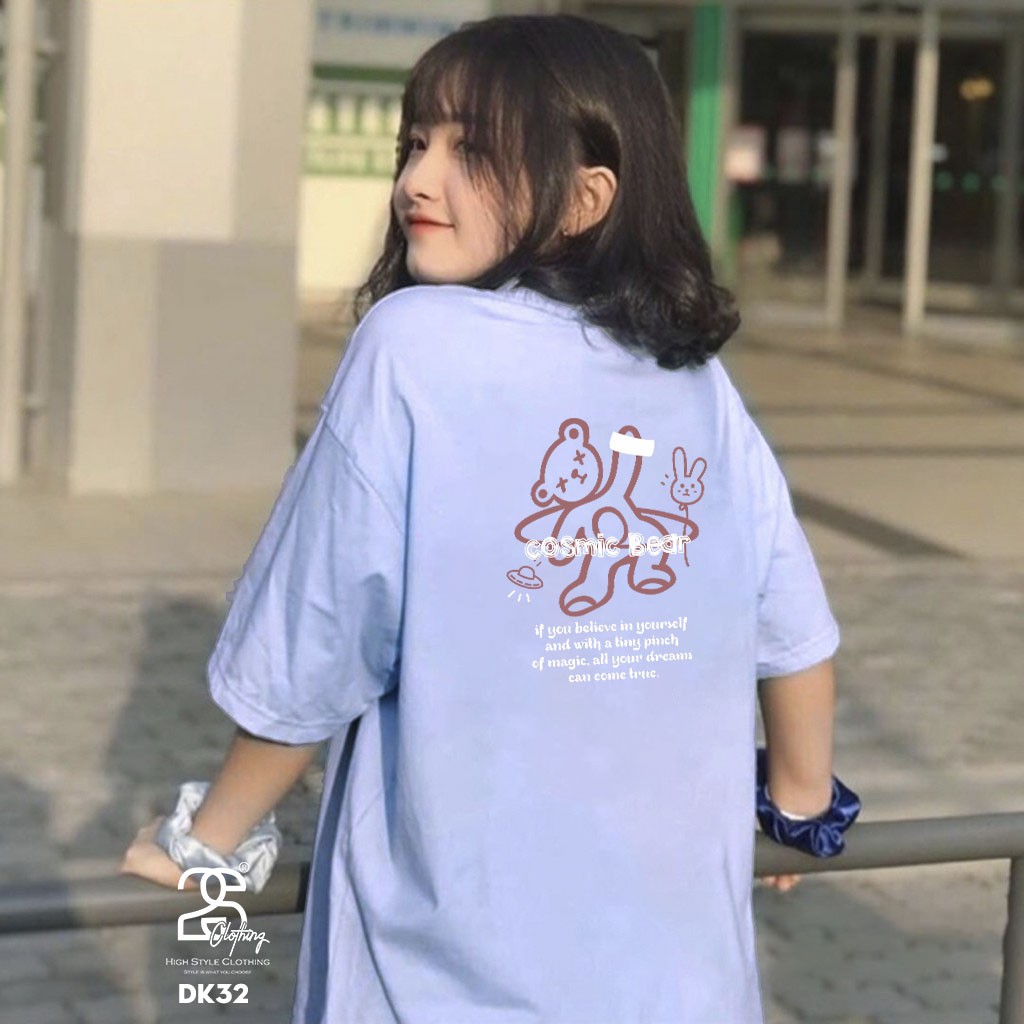 Áo Thun Nữ Form Rộng Unisex Giấu Quần, Áo Phông Nữ Tay Lỡ Cá Tính In Hình Gấu (V136)