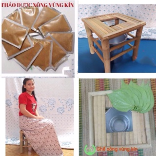 Combo ghế, xô, thảo dược xông vùng kín