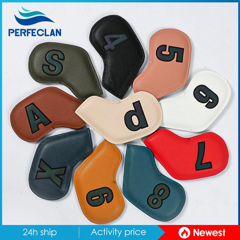 Set 10 Bao Bọc Đầu Gậy Đánh Golf Bằng Da PU Chống Trầy Xước