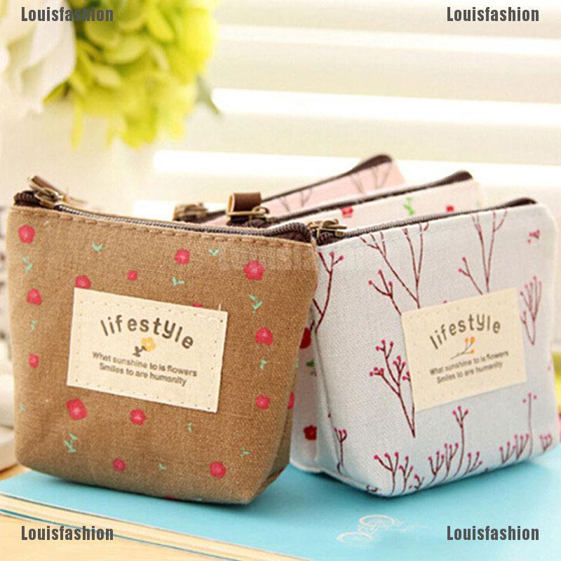 Ví đựng tiền mini bằng vải canvas xinh xắn dành cho nữ