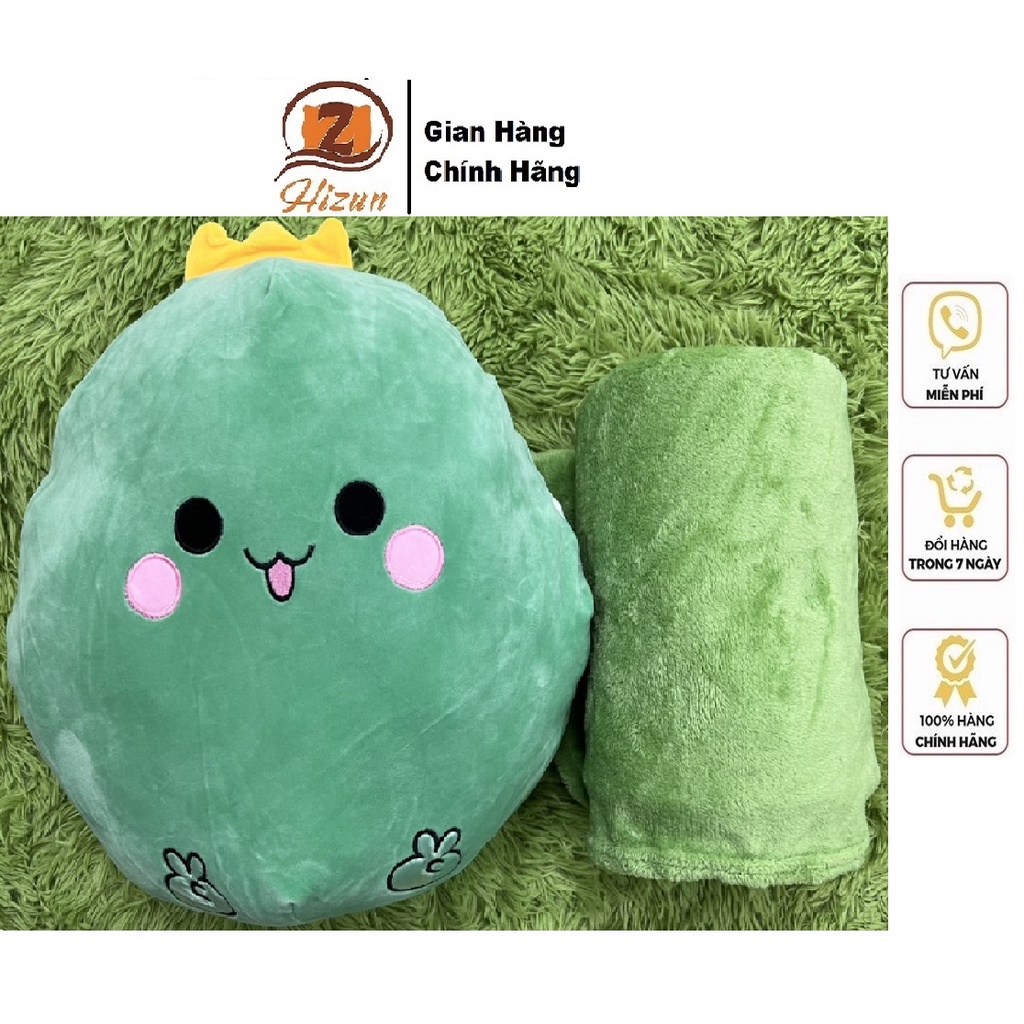 Bộ Chăn Gối Văn Phòng 3in1 Hizun Tiện Lợi Hình Thú Béo Tròn Có Ủ Tay