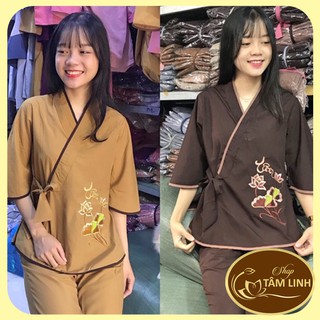 Đồ Lam Đi Chùa _Nhật Nơ Hoa Thêu