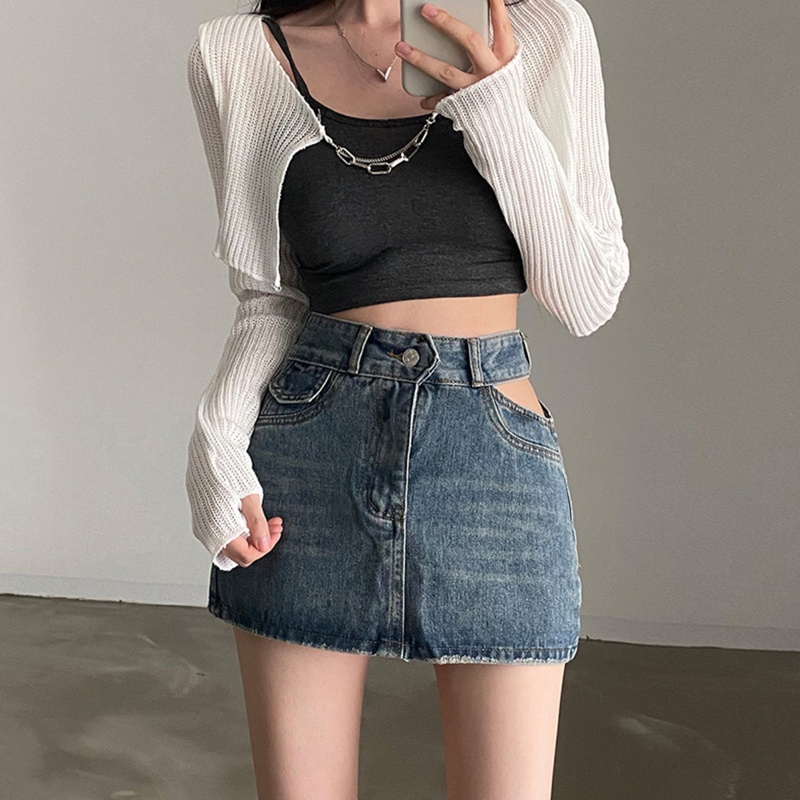 Áo Cardigan Dệt Kim Tay Dài Chống Nắng Phong Cách Hàn Quốc Thời Trang Mùa Hè Cho Nữ