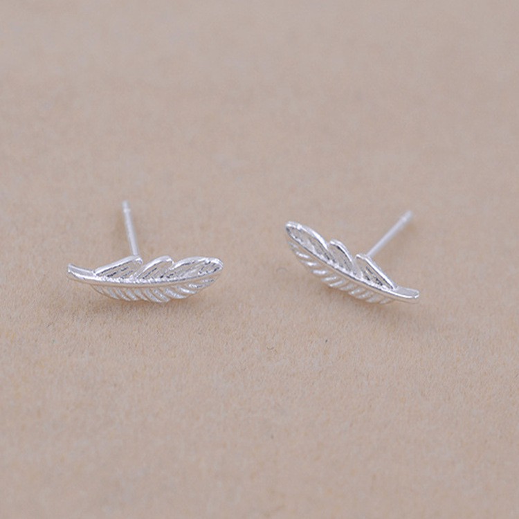 Bông tai bạc 925 Hình Lông Vũ trẻ trung xinh xắn ANTA Jewelry ATJ3076