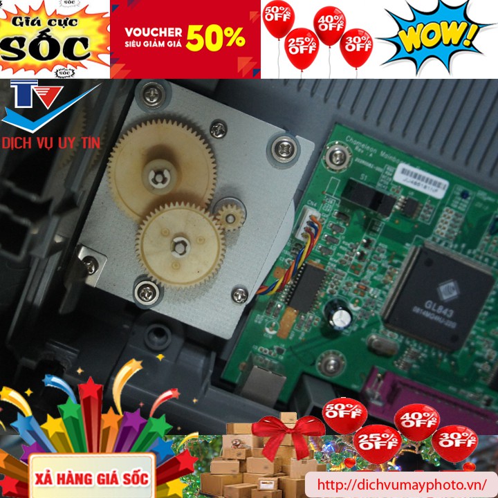 Motor cùng cụm bánh răng cơ máy scan HP G4010 G4050 hàng zin đảm bảo