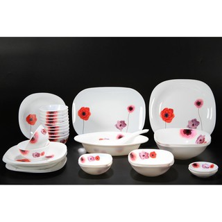 Bộ 30 món đồ dùng bàn ăn thủy tinh ngọc Vitriares 805
