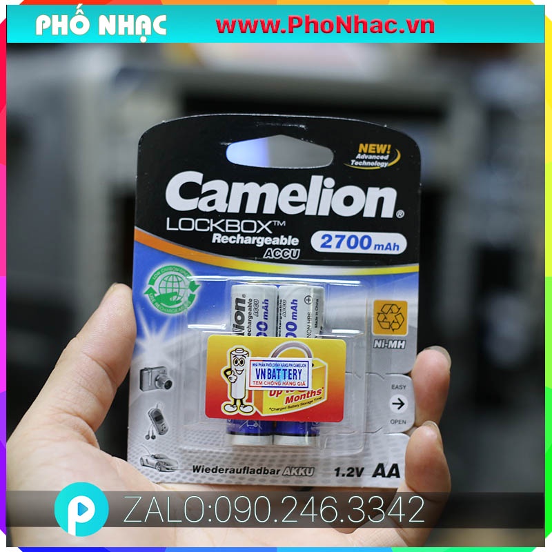 Pin sạc AA camelion 2700 hàng chính hãng Hợp Lực phân phối