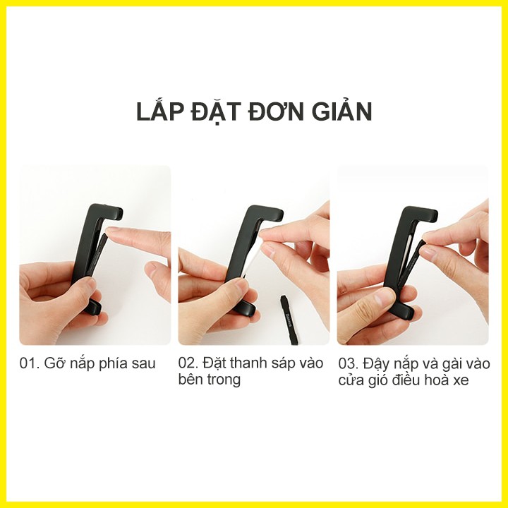 Nước hoa sáp thơm ô tô Baseus cao cấp kẹp cửa gió điều hoà Chính hãng, sang trọng, siêu gọn