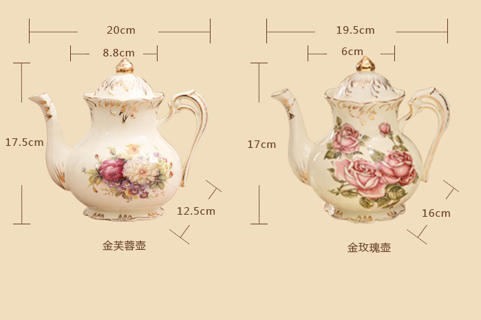 Bộ Ấm Trà/Cà Phê Bằng Gốm Sứ Phong Cách Châu Âu