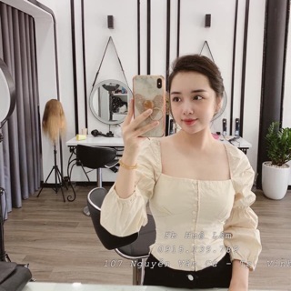 Áo nude cúc bọc