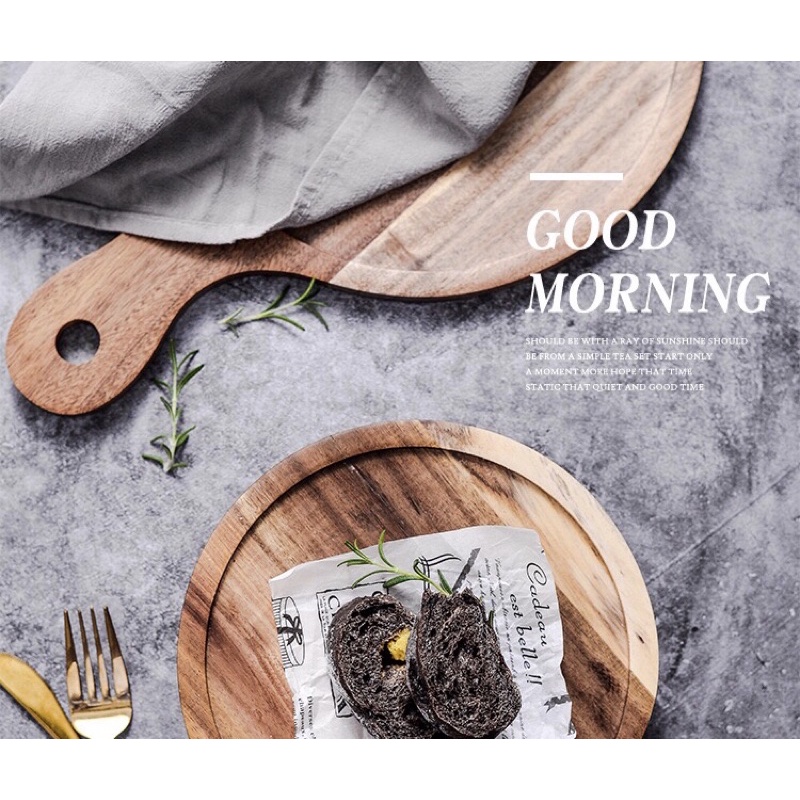 Set gỗ đá tự nhiên chuyên dụng cho đồ âu - cake - pizza- steak