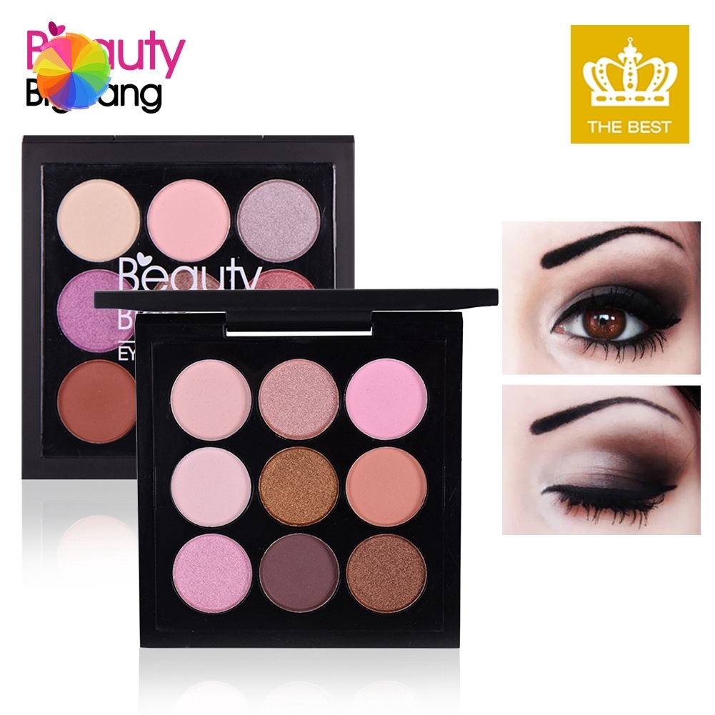 BEAUTYBIGBANG 9 Colors Earth Tone Matte&Shimmer Eyeshadow Palette Shadow Palette Makeup Smoky Eye Shadow MM