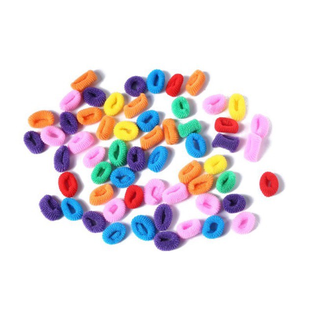 Set 100 dây thun buộc tóc cho bé