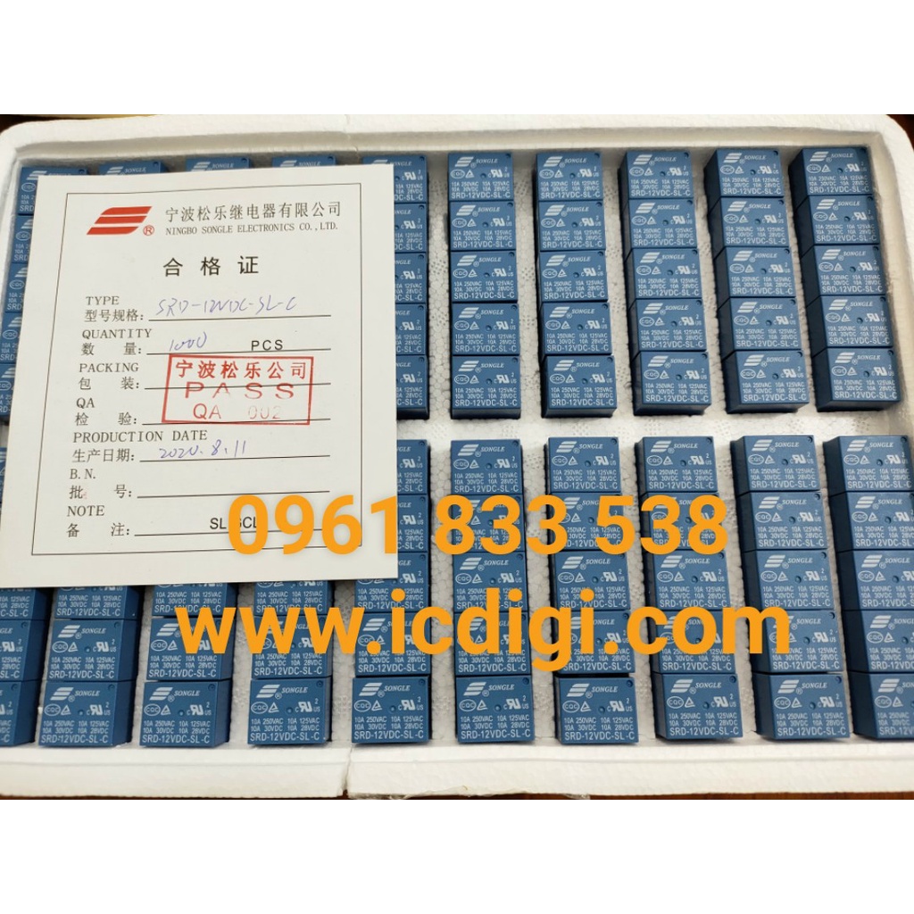 SRD-12VDC-SL-C Relay Rơ le Songle 5 chân 12V 10A