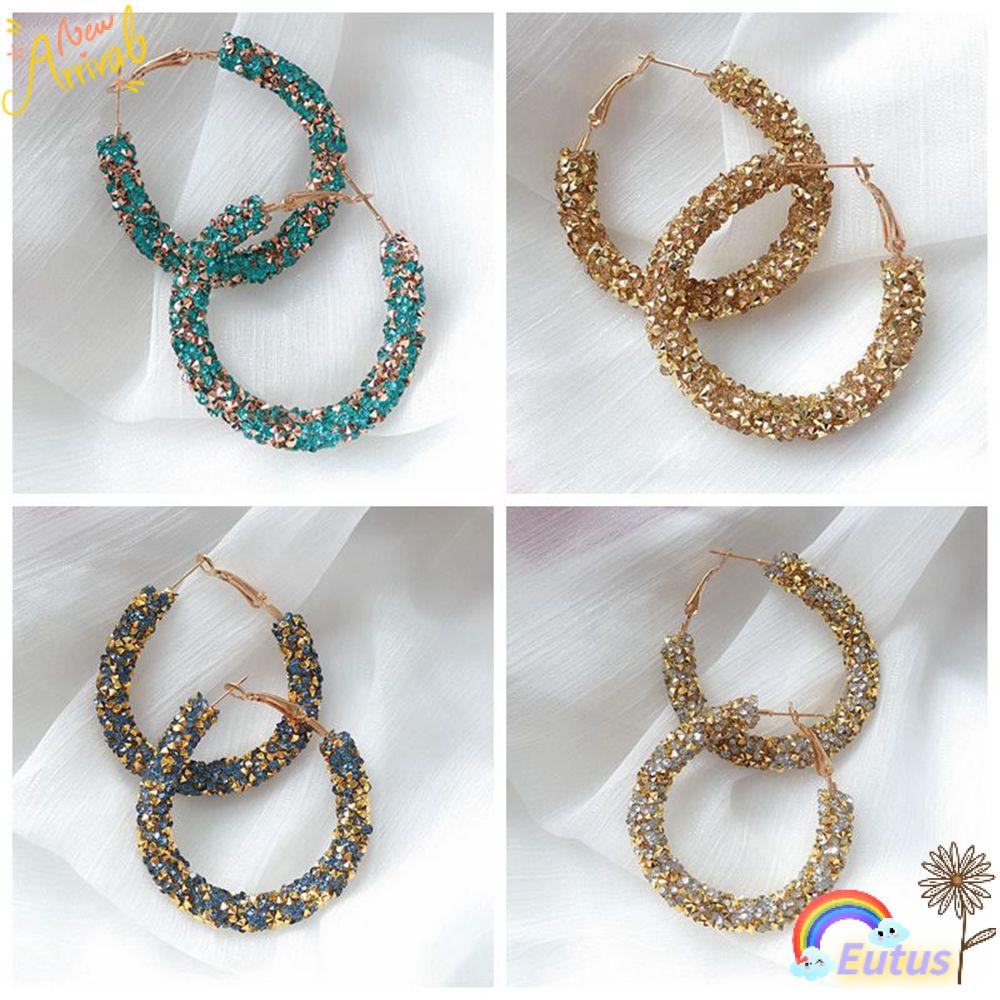 Khuyên Tai Tròn Lớn Lấp Lánh Thời Trang Cho Nữ