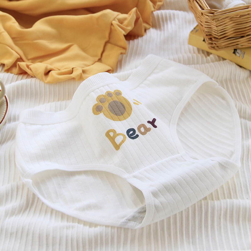 Quần Lót Nữ Cotton Cao Cấp mềm mại tông vàng họa tiết gấu vàng đáng yêu ngộ nghĩnh MÃ 680