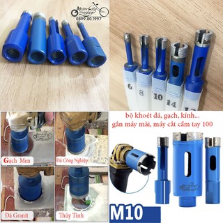 Bộ Mũi Khoét, Mũi Khoan Đá granite, Gạch men, Kính 6-14mm....Gắn máy mài cầm tay