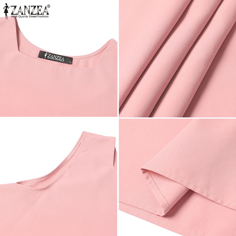 Zanzea Đầm Midi Không Tay Cổ Tròn Màu Trơn Phong Cách Hàn Quốc Thanh Lịch Dành Cho Nữ