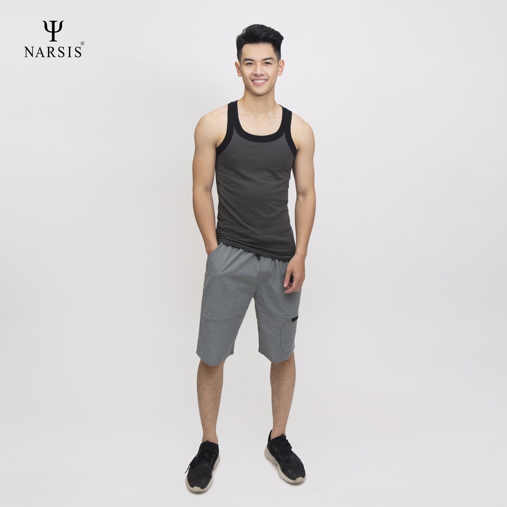 [Mã BMBAU50 giảm 7% tối đa 50K đơn 99K] Áo lthun nam Narsis D4056 xanh viền đen