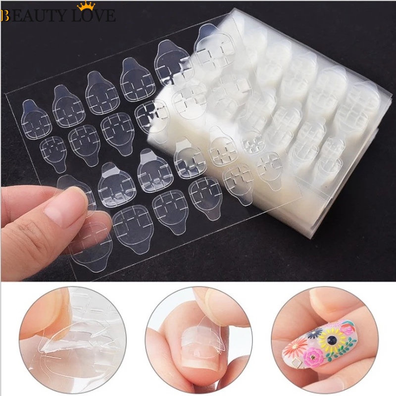 Tấm 24 Miếng Dán Móng Tay Hai Mặt Chống Nước Thoáng Khí