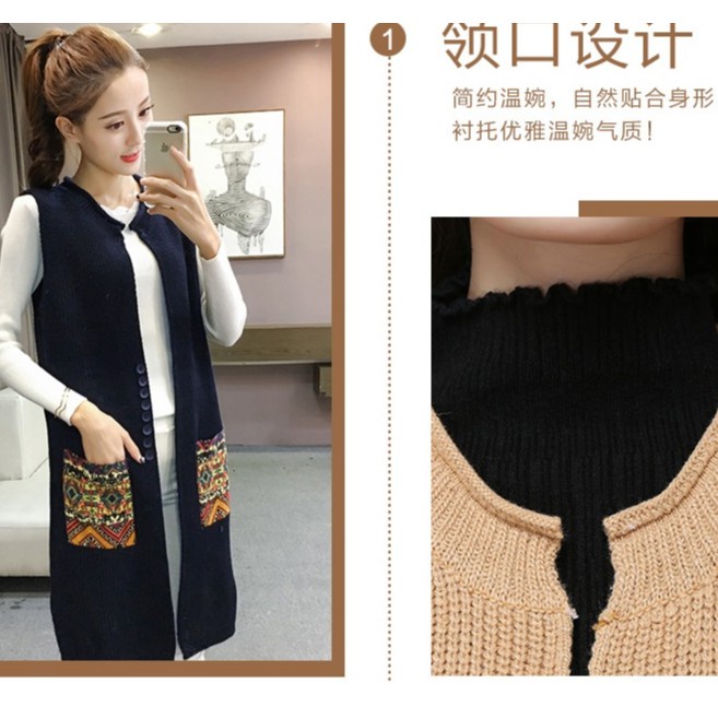 Áo Khoác Cardigan Không Tay 36kg - 65kg Cho Nữ BJC143 Malaysia