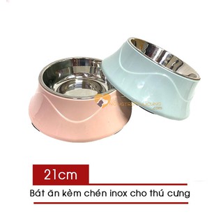 Bát ăn inox cho Chó Mèo - Hình tròn - [Nông Trại Thú Cưng]