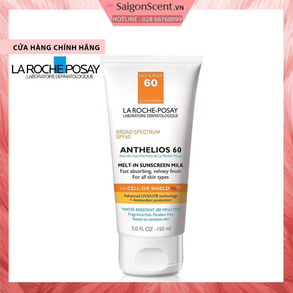 [SaigonScent] Kem chống nắng La Roche-Posay Anthelios Melt-in Sunscreen Milk SPF 60 ( Face & Body - 150mL )