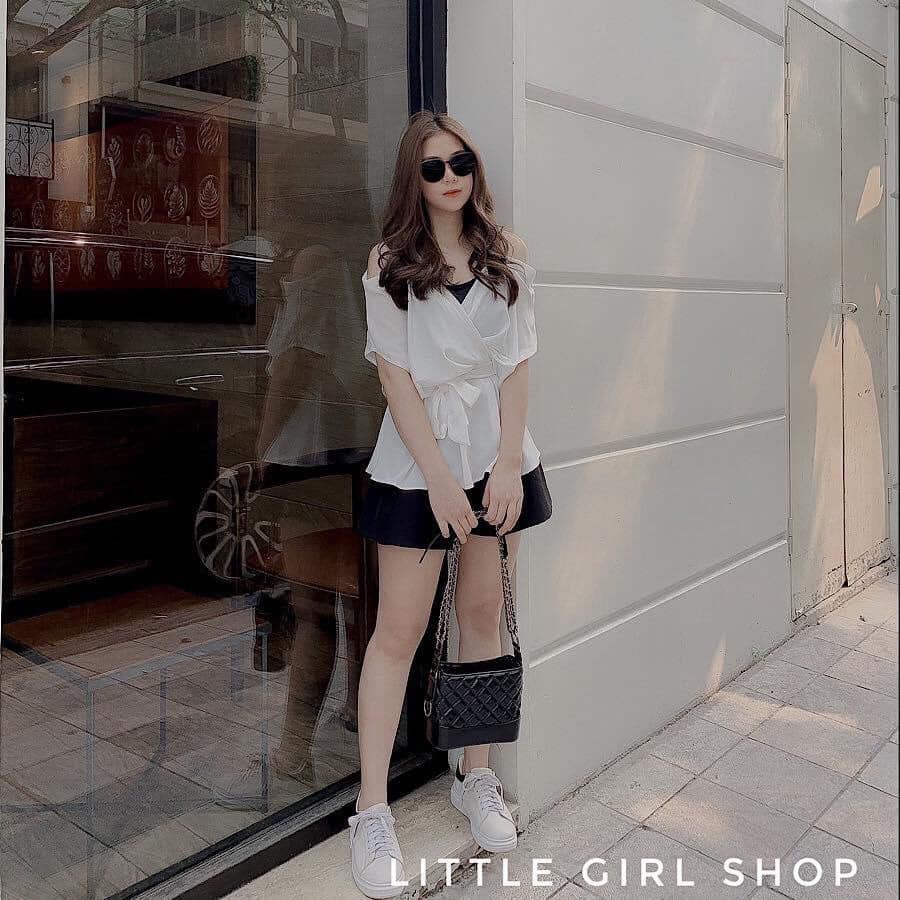 Sét Áo Sơ Mi Thắt Eo Kèm Quần Short Ống Rộng, Chất Đũi, Phong Cách ULZZANG Hàn Quốc | BigBuy360 - bigbuy360.vn